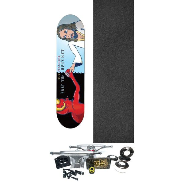 Toy Machine Skateboards Bury the Hatchet Skateboard Deck Symmetrical - 8.5" x 32" - Complete Skateboard Bundle